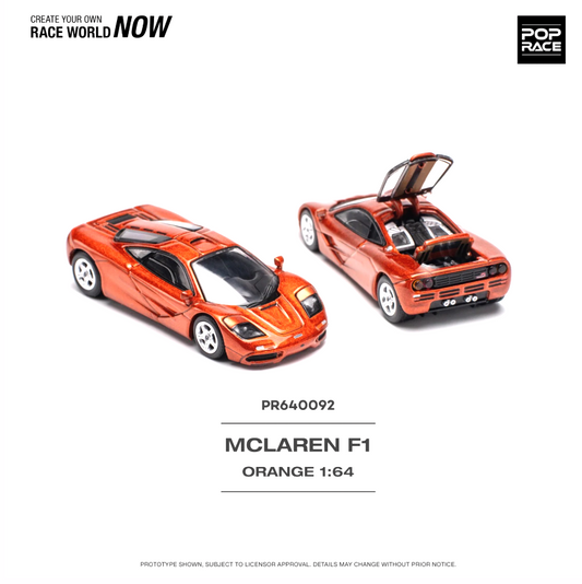 Pop Race McLaren F1 Orange 1:64 Diecast Model (PR640092)